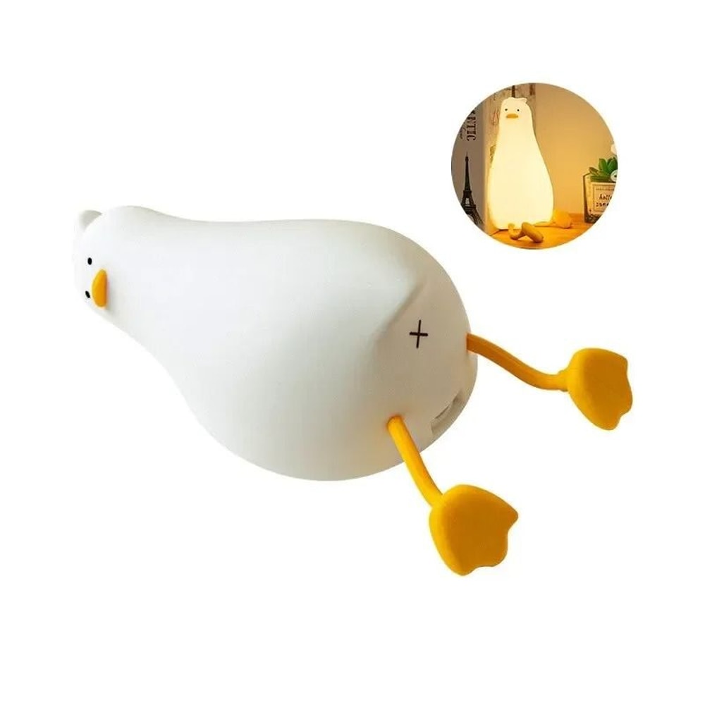 Rechargeable Silicone Duck Night Light Touch Control Sleeping Lamp For Kids 7
