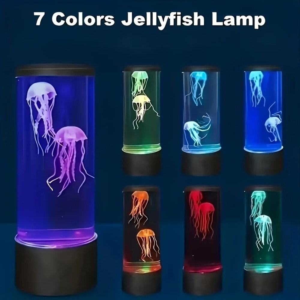 Jellyfish Lava Lamp 7Color LED Ocean Mood Light For Desktop Decoration 1