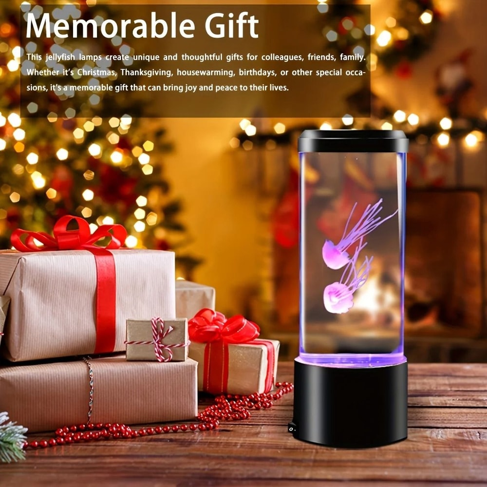 Jellyfish Lava Lamp 7Color LED Ocean Mood Light For Desktop Decoration 5