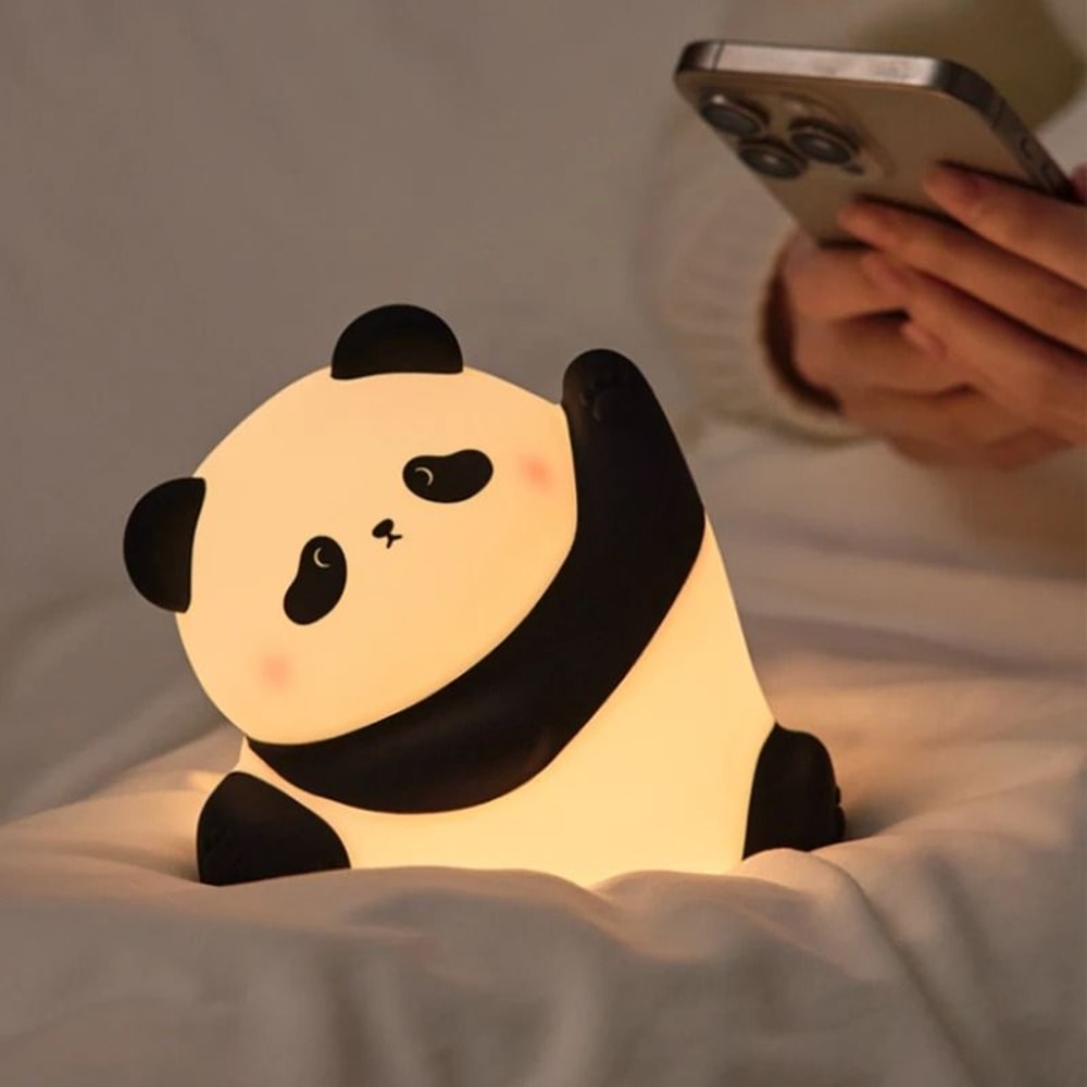 Panda LED Silicone Night Light Touch Sensor Bedside Lamp For Kids Bedroom Decor 1
