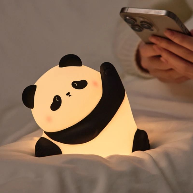 Panda LED Silicone Night Light Touch Sensor Bedside Lamp For Kids Bedroom Decor 1