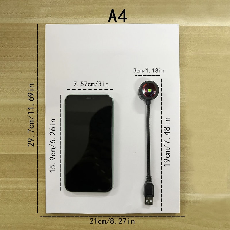 Rainbow Sunset Projection Lamp MultiAngle Rotatable USB Atmosphere Light 1