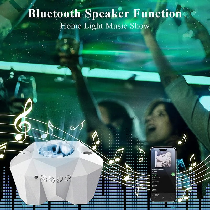 NEW Aurora Galaxy Star Projector Northern Light Moon Lamp With Bluetooth Music 4