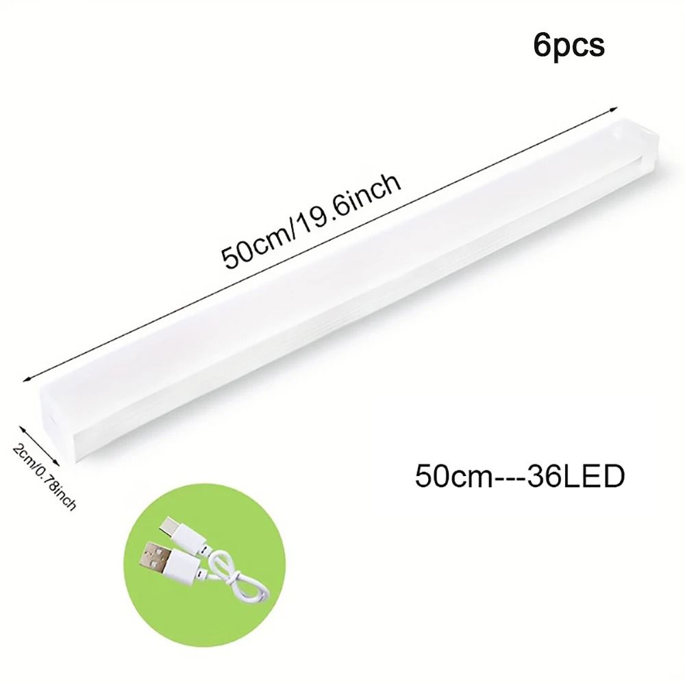 6Pack Motion Sensor Night Lights Wireless TypeC Rechargeable Cabinet Staircase Lamps 9