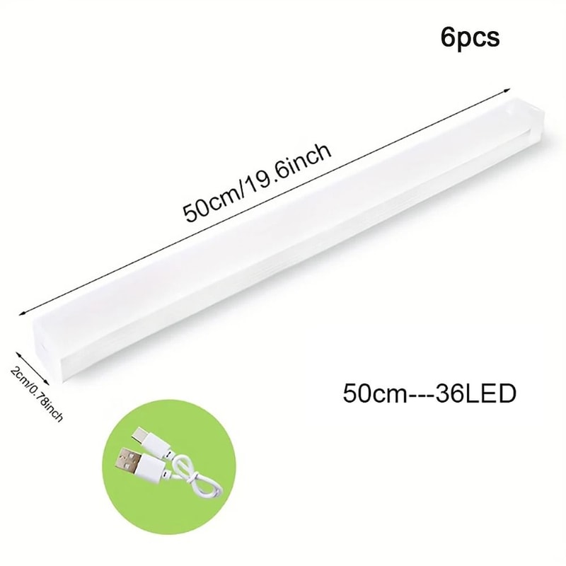6Pack Motion Sensor Night Lights Wireless TypeC Rechargeable Cabinet Staircase Lamps 9