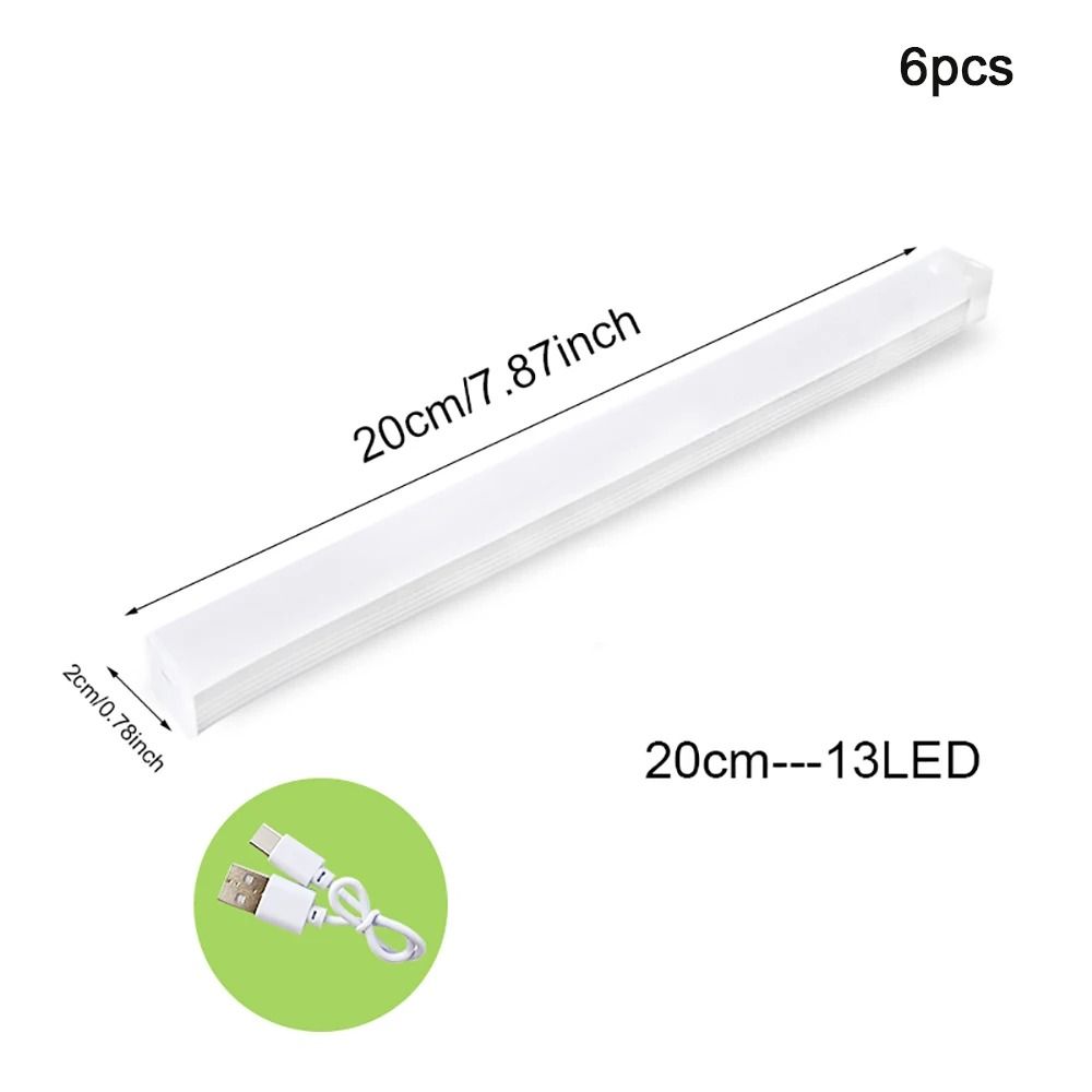 6Pack Motion Sensor Night Lights Wireless TypeC Rechargeable Cabinet Staircase Lamps 7