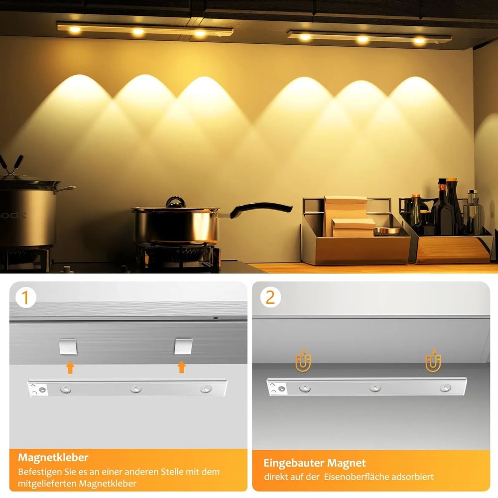 Wireless UltraThin Motion Sensor LED Cabinet Light USB Rechargeable Dimmable Lamp 4