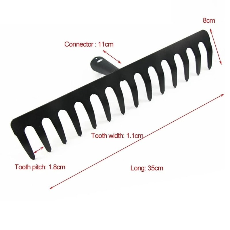 Professional 14Tooth Stainless Steel Farming Rake HeavyDuty Agricultural Garden Soil Tool 4