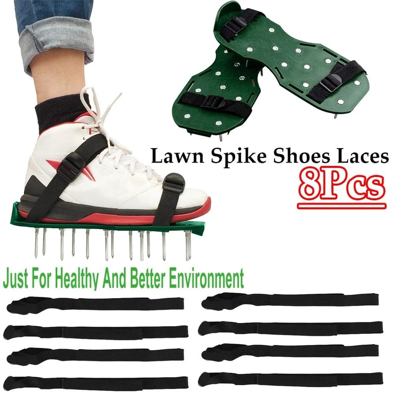 8Piece Lawn Spike Shoe Replacement Straps Durable Nylon Garden Aerator Shoe Laces 1