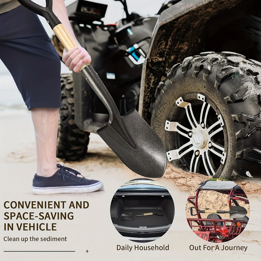 Manganese Steel Digging Shovel Waterproof Rustproof Outdoor Garden Scoop For Beach And Camping 5