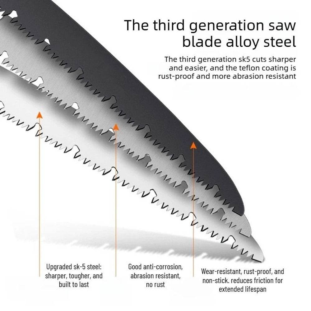 Portable Folding Saw Ergonomic Hand Saw For Gardening Outdoor Logging And Pruning 3