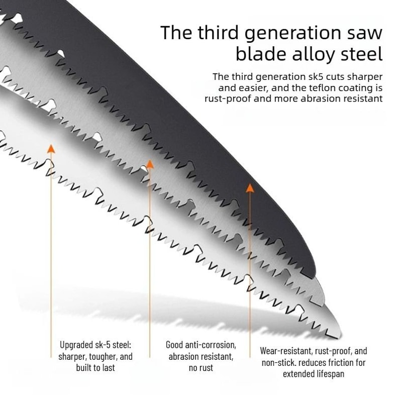 Portable Folding Saw Ergonomic Hand Saw For Gardening Outdoor Logging And Pruning 3