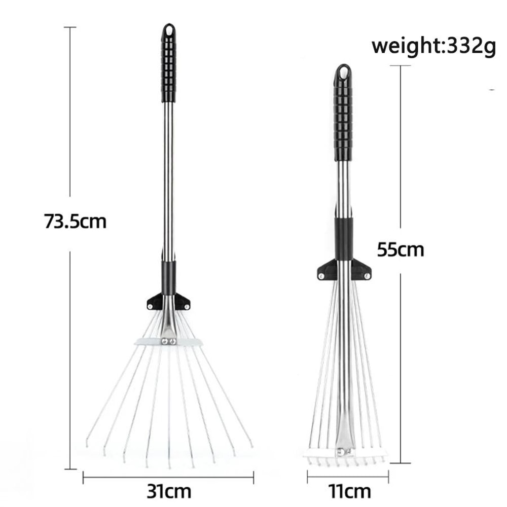 Adjustable Metal Garden Rake HeavyDuty Farm Agricultural Leveling Tool For Leaves And Sand 5