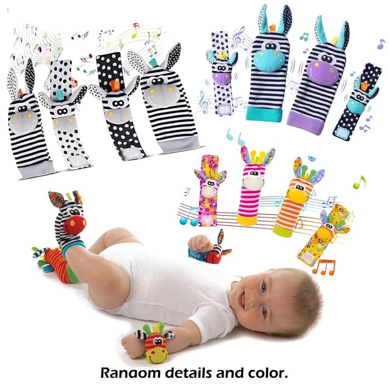 Infant Wrist Rattle Sensory Sock Set Early Educational Development Toy For Babies 012 Months 0