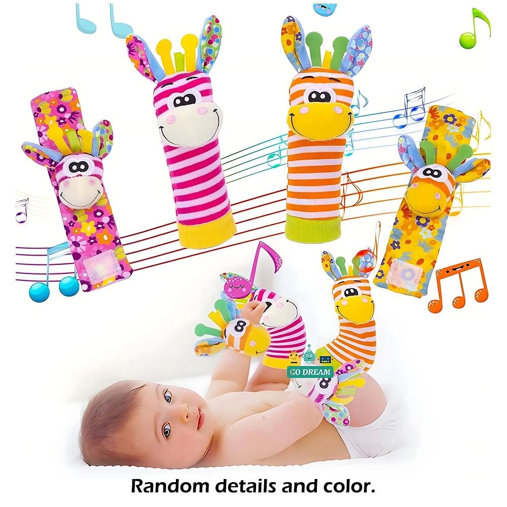 Infant Wrist Rattle Sensory Sock Set Early Educational Development Toy For Babies 012 Months 6