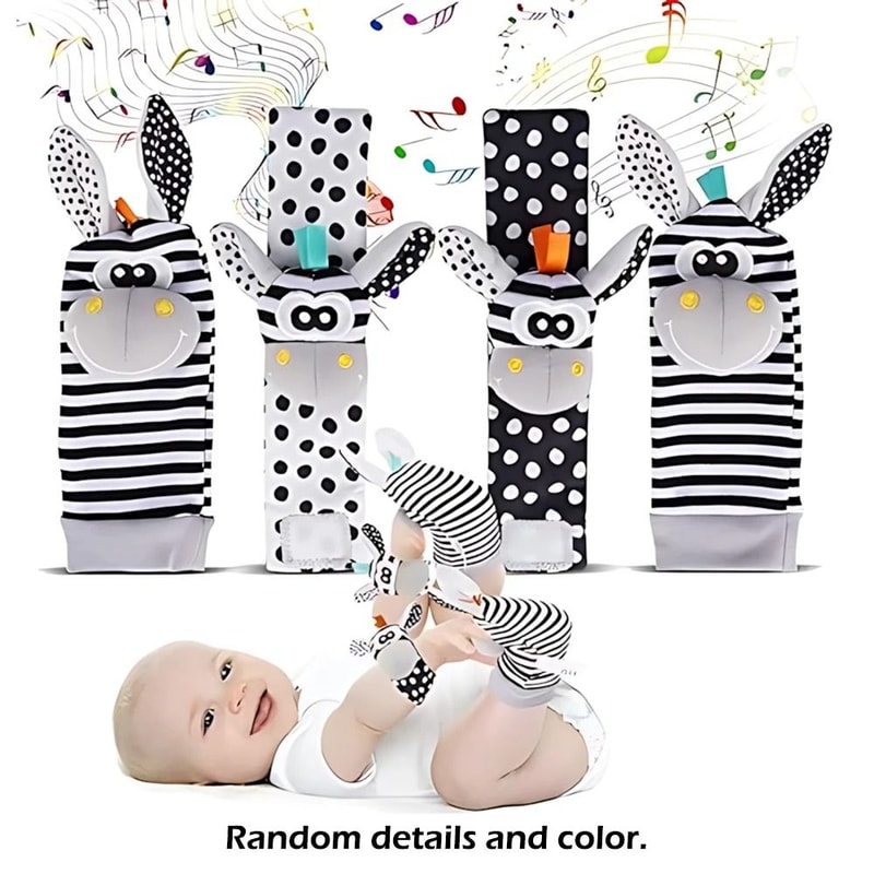 Infant Wrist Rattle Sensory Sock Set Early Educational Development Toy For Babies 012 Months 9