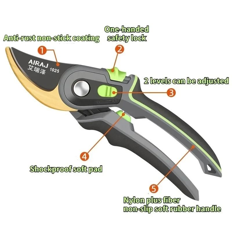 AIRAJ Horticulture Pruner HeavyDuty Plant Trimming Shears Shrub Garden Scissors 2