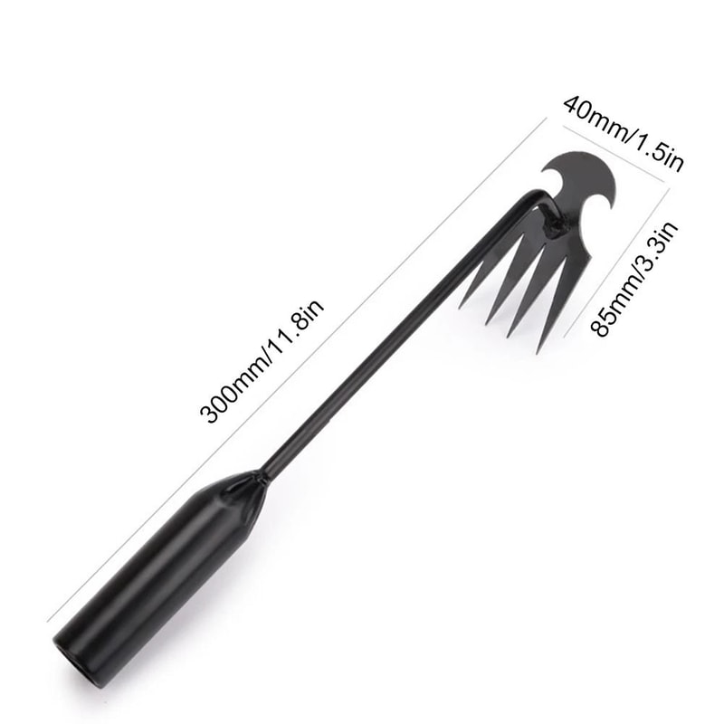 Manganese Steel Grass Rooting Weeder Ergonomic Weed Extractor Soil Rake With VShaped Fork 6