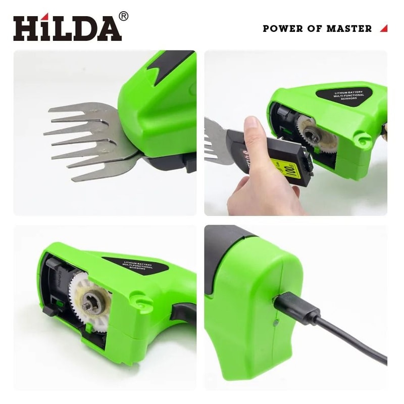 HILDA 2in1 Handheld Hedge Grass Trimmer Cordless Lightweight Shrub Trimmer With Alloy Steel Blade 3