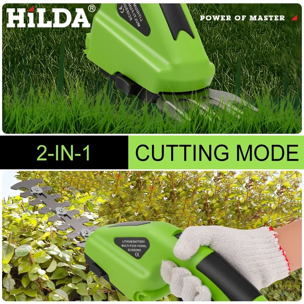 HILDA 2in1 Handheld Hedge Grass Trimmer Cordless Lightweight Shrub Trimmer With Alloy Steel Blade 4