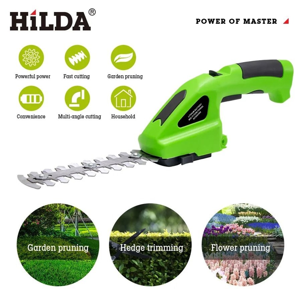 HILDA 2in1 Handheld Hedge Grass Trimmer Cordless Lightweight Shrub Trimmer With Alloy Steel Blade 5