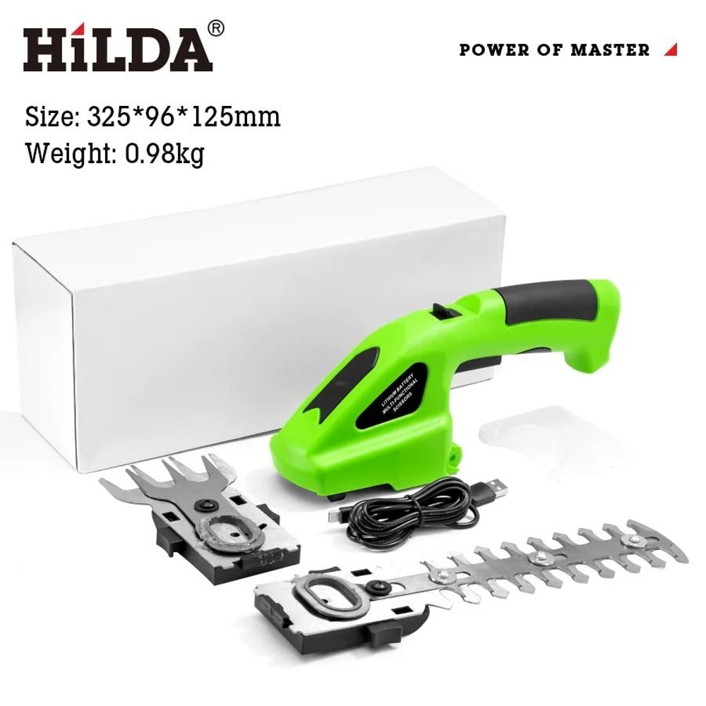 HILDA 2in1 Handheld Hedge Grass Trimmer Cordless Lightweight Shrub Trimmer With Alloy Steel Blade 6
