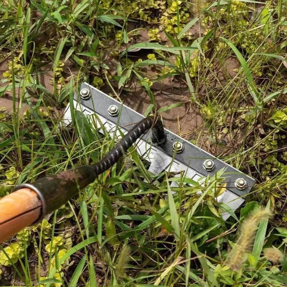 Carbon Steel Garden Hand Rake HeavyDuty Scarifier Agricultural Nail Harrow For Farm Weeding 0