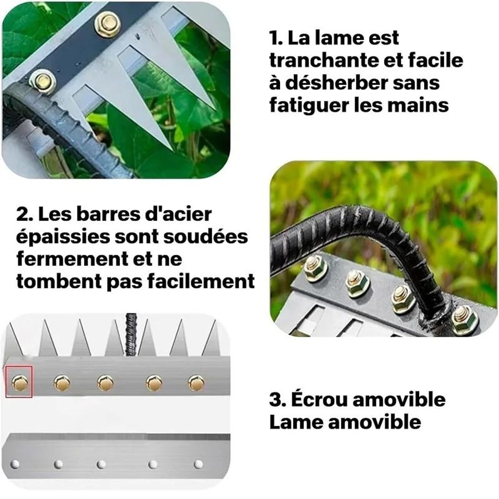 Carbon Steel Garden Hand Rake HeavyDuty Scarifier Agricultural Nail Harrow For Farm Weeding 3