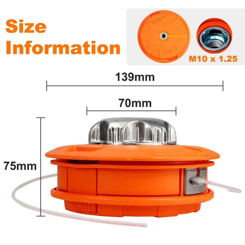 CMCP M10 Aluminum Nylon Brush Mower Bump Spool HeavyDuty Grass Trimmer Gasoline Brush Cutter Head 2