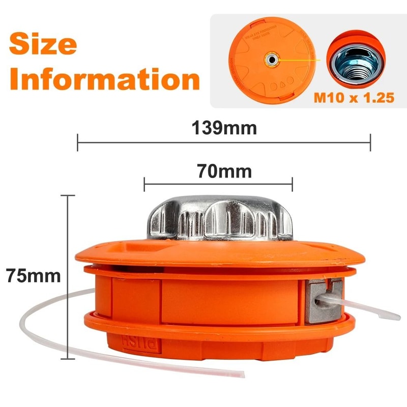 CMCP M10 Aluminum Nylon Brush Mower Bump Spool HeavyDuty Grass Trimmer Gasoline Brush Cutter Head 2