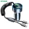 4in1 Retractable USB Car Charger Adapter Super Fast Charge With LED Voltage Monitor For IPhone Sa 0