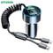 4in1 Retractable USB Car Charger Adapter Super Fast Charge With LED Voltage Monitor For IPhone Sa 0
