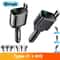 Elough 5in1 Retractable Car Charger Adapter Fast Charging TypeC Lightning For IPhone Samsung 0
