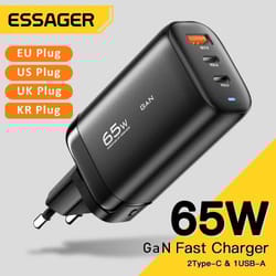 essager 65w gan usb type-c laptop charger – pps 45w/25w fast charge for iphone 15 & samsung
