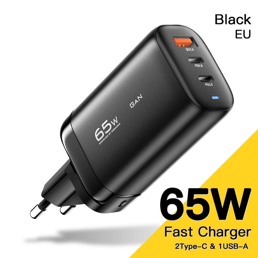 Essager 65W GaN USB TypeC Laptop Charger PPS 45W25W Fast Charge For IPhone 15 Samsung 6