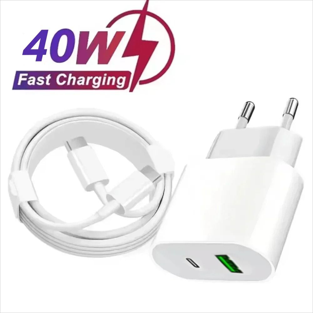 40W DualPort PD Fast Charger USBC Quick Charge Adapter For IPhone 15 14 13 Pro Max Mini 0