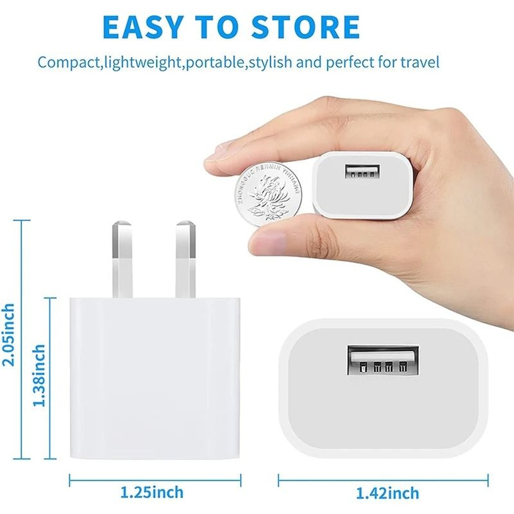 Universal Australian Standard USB Wall Charger 5V 2A Fast Home Power Adapter AU Plug 1
