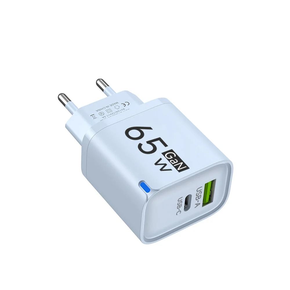 65W DualPort USBA USBC Fast Charger PD Quick Travel Adapter For IPhone Samsung Xiaomi 9