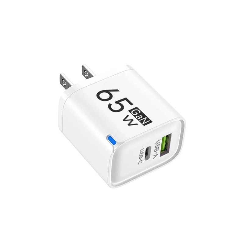 65W DualPort USBA USBC Fast Charger PD Quick Travel Adapter For IPhone Samsung Xiaomi 11