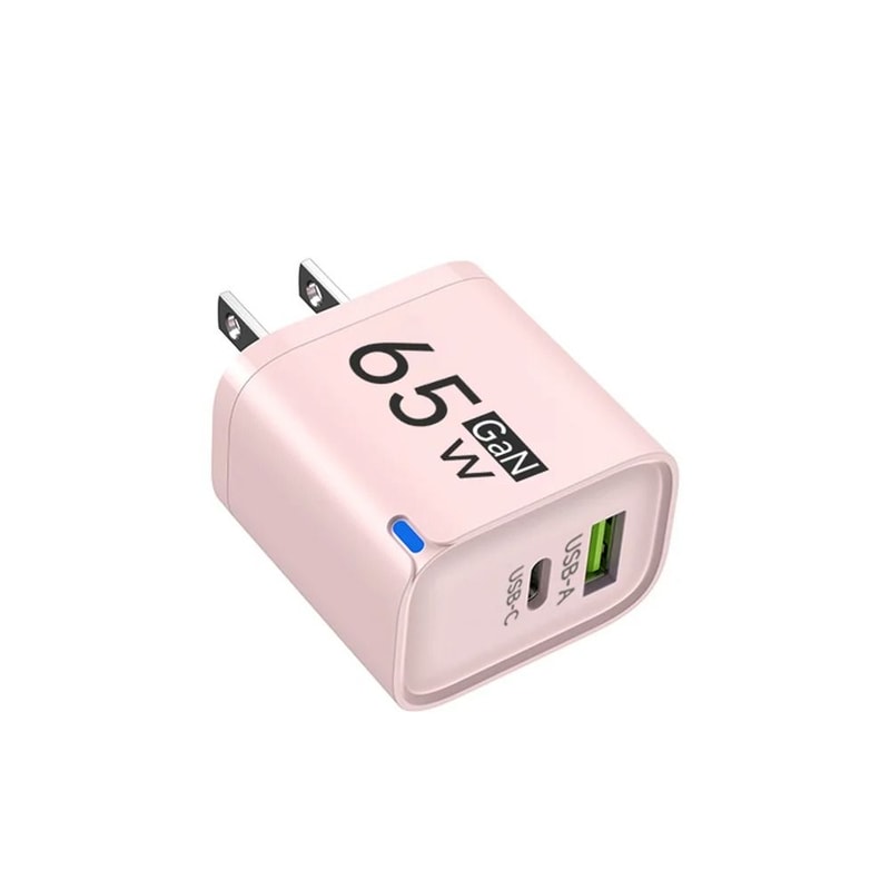 65W DualPort USBA USBC Fast Charger PD Quick Travel Adapter For IPhone Samsung Xiaomi 15