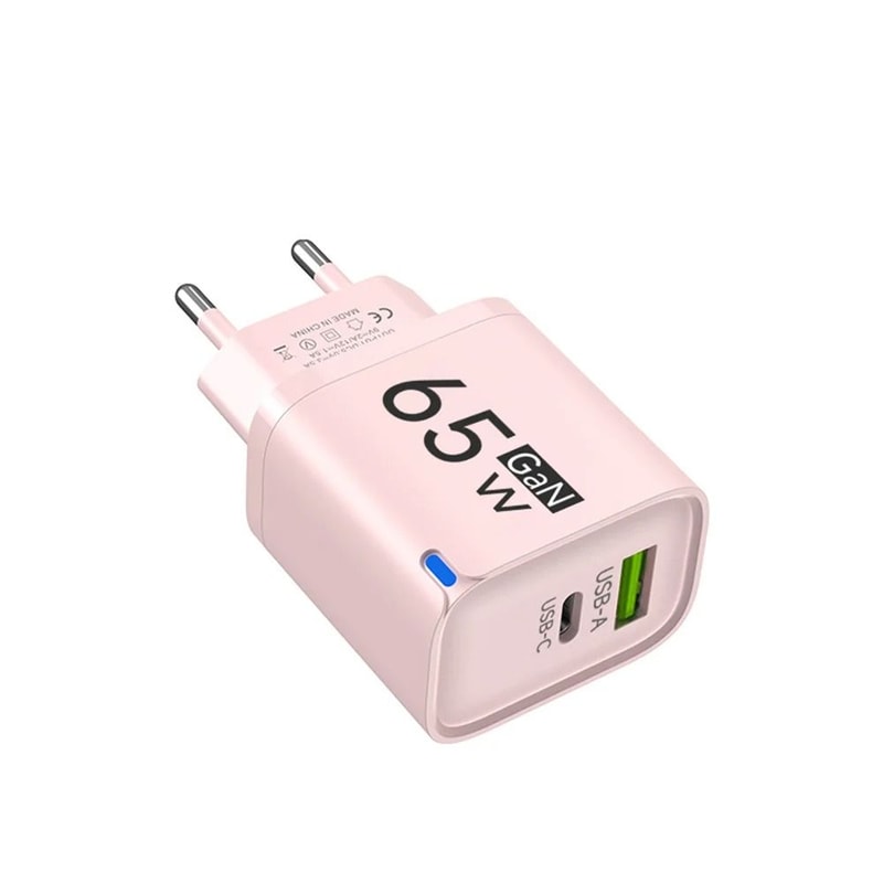 65W DualPort USBA USBC Fast Charger PD Quick Travel Adapter For IPhone Samsung Xiaomi 6