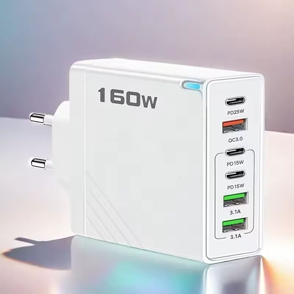 160W MultiPort USB TypeC Fast Charger HighSpeed Wall Adapter For IPhone Huawei Xiaomi Samsung 3