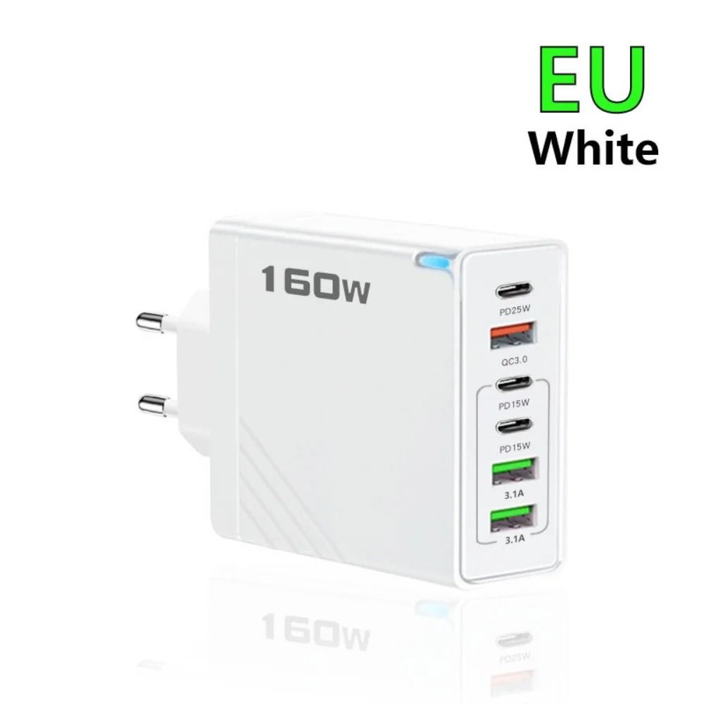 160W MultiPort USB TypeC Fast Charger HighSpeed Wall Adapter For IPhone Huawei Xiaomi Samsung 6