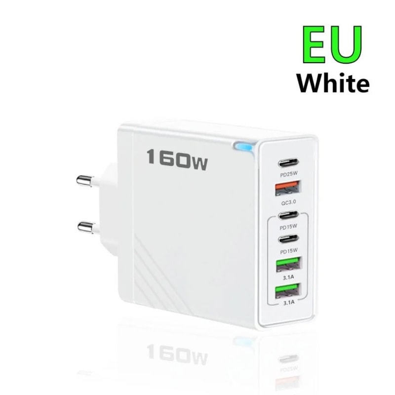 160W MultiPort USB TypeC Fast Charger HighSpeed Wall Adapter For IPhone Huawei Xiaomi Samsung 6