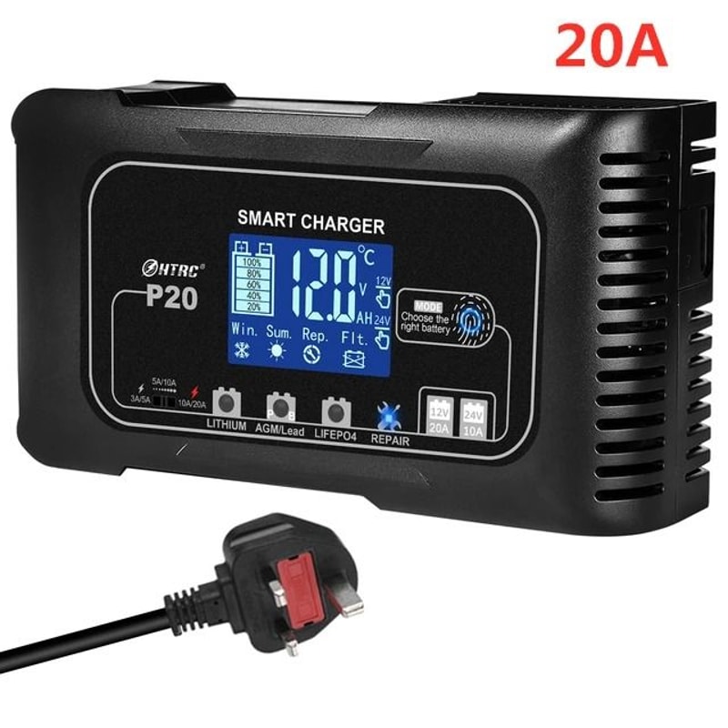 HTRC HighPower Intelligent Battery Charger 12V24V Pulse Repair For LeadAcid Lithium LiFePO4 9