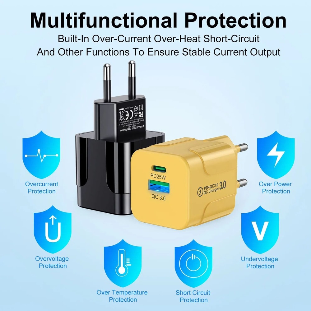 PD 25W Korean Standard Fast Charger USB TypeC Quick Wall Adapter For IPhone 15 Pro Max Samsung 2