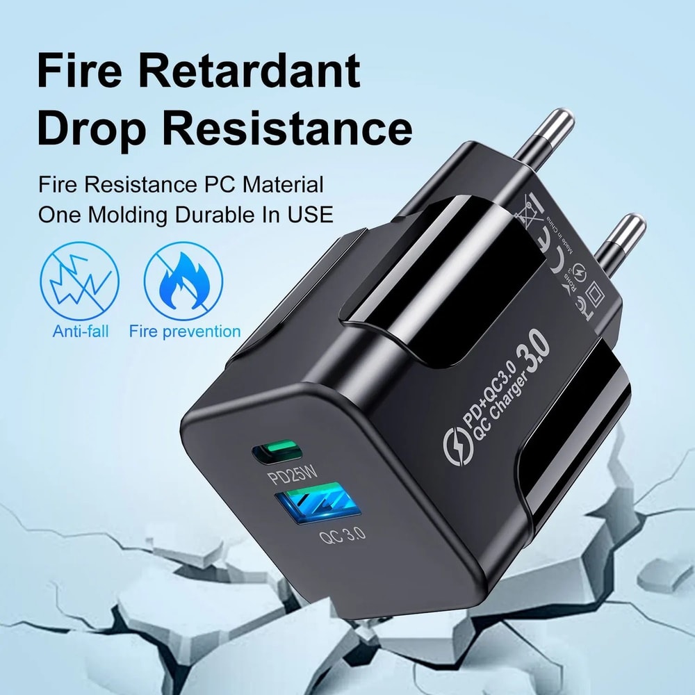 PD 25W Korean Standard Fast Charger USB TypeC Quick Wall Adapter For IPhone 15 Pro Max Samsung 4