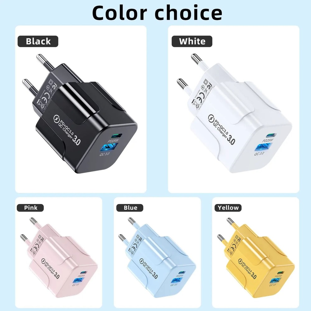 PD 25W Korean Standard Fast Charger USB TypeC Quick Wall Adapter For IPhone 15 Pro Max Samsung 5