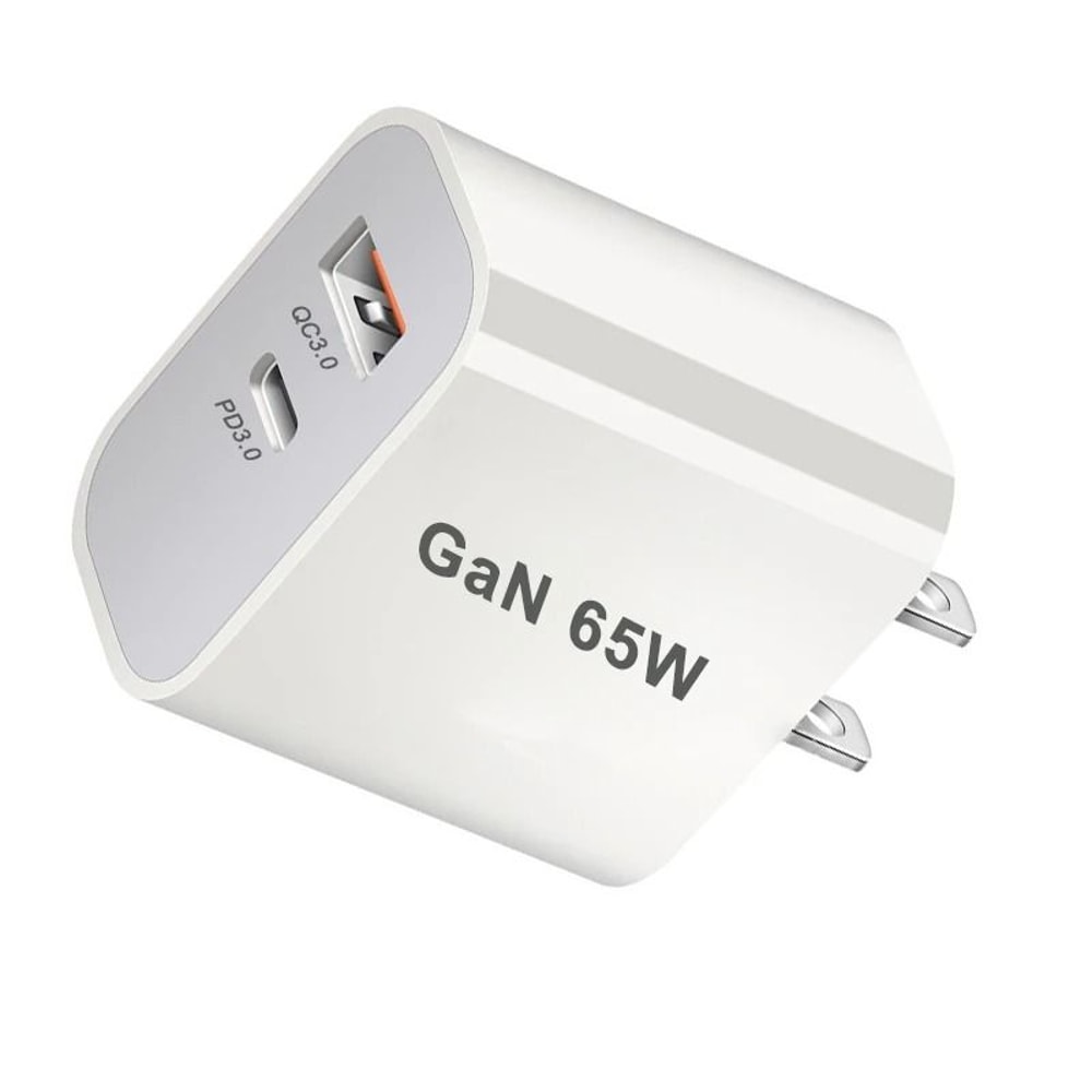 65W PD 30 GaN USBC Fast Charger DualPort Wall Adapter With Global UKAUEUUS Plug Compatibility 9