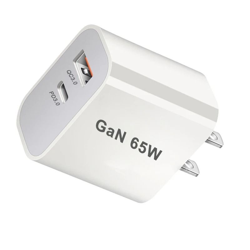 65W PD 30 GaN USBC Fast Charger DualPort Wall Adapter With Global UKAUEUUS Plug Compatibility 9